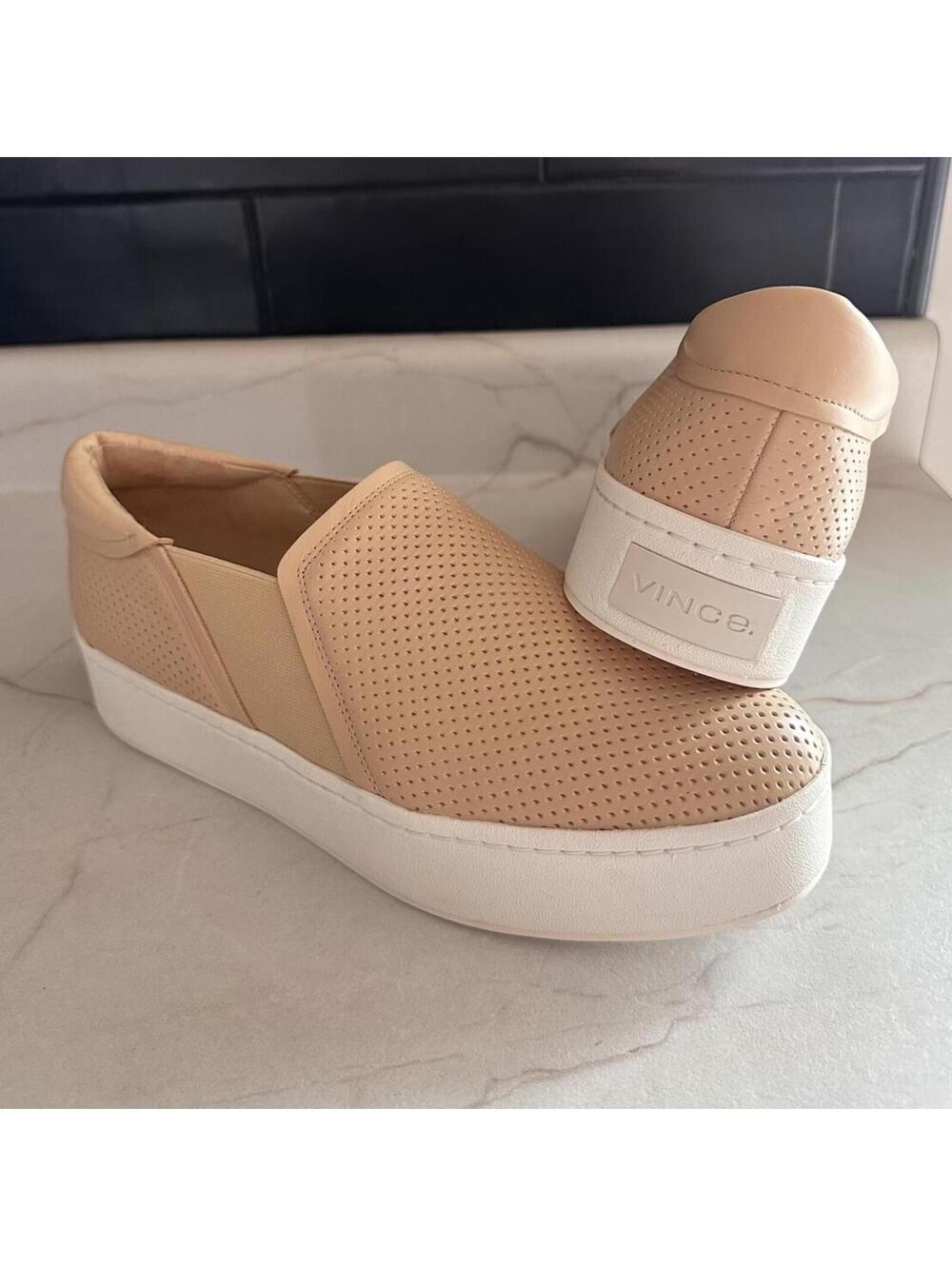 NEW VINCE Warren II Platform Sneaker Shoes Marble Beige Tan Women’s sz 8.5 EU 39 - Picture 1 of 15